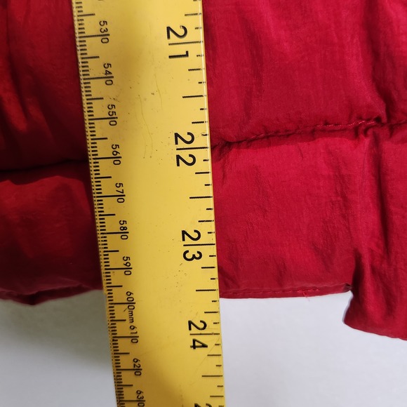 Alomore Red Quilted Puffer Jacket Holubar Music Plaid Trim Snap Front Womens S - Picture 11 of 12